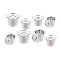 Set 8 Oale Inox cu 8 capace Inox,Triberg, GD8, Argintiu