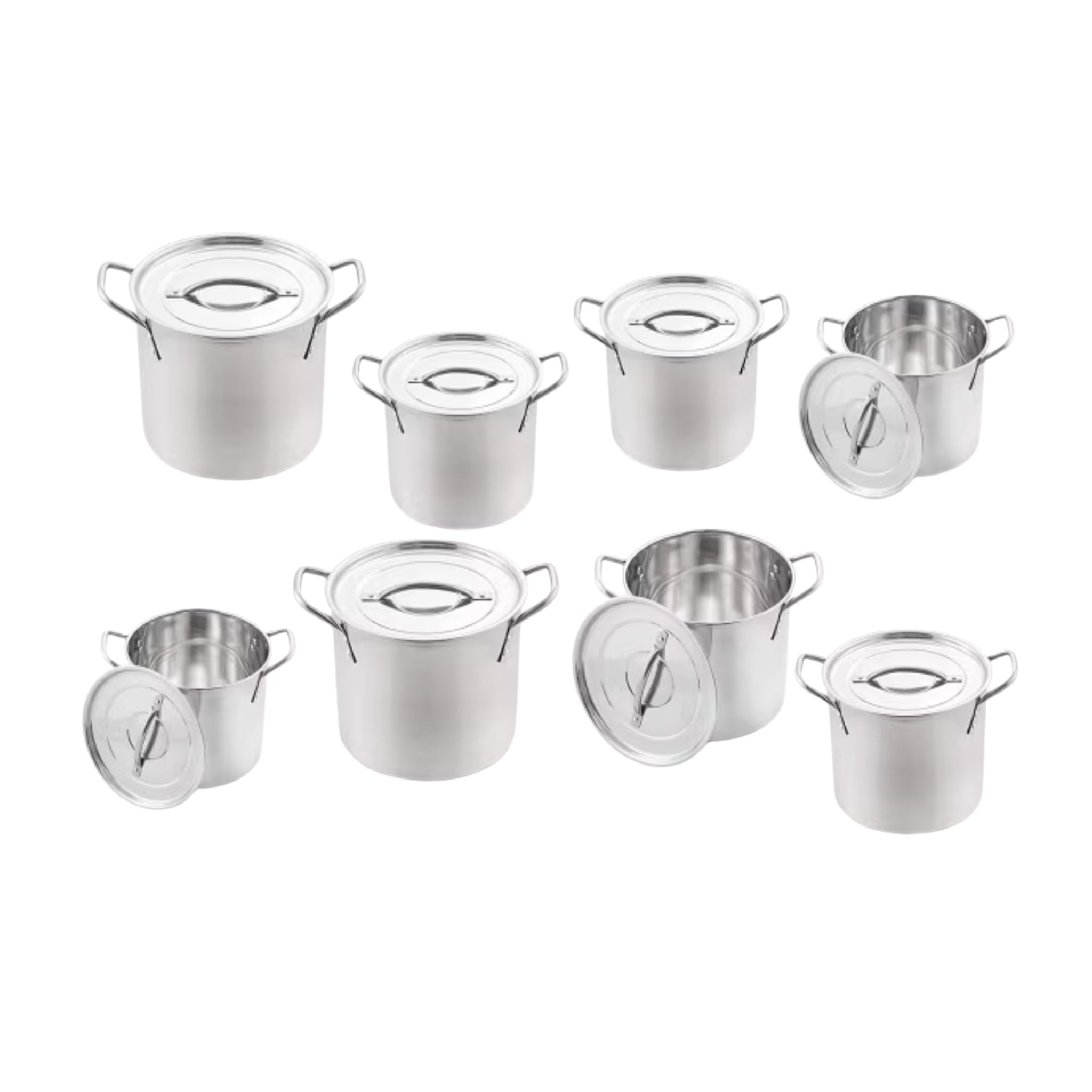 Set 8 Oale Inox cu 8 capace Inox,Triberg, GD8, Argintiu