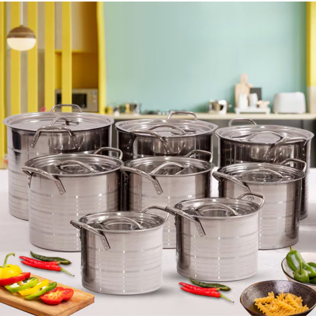 Set 8 Oale Inox cu 8 capace Inox,Triberg, GD8, Argintiu