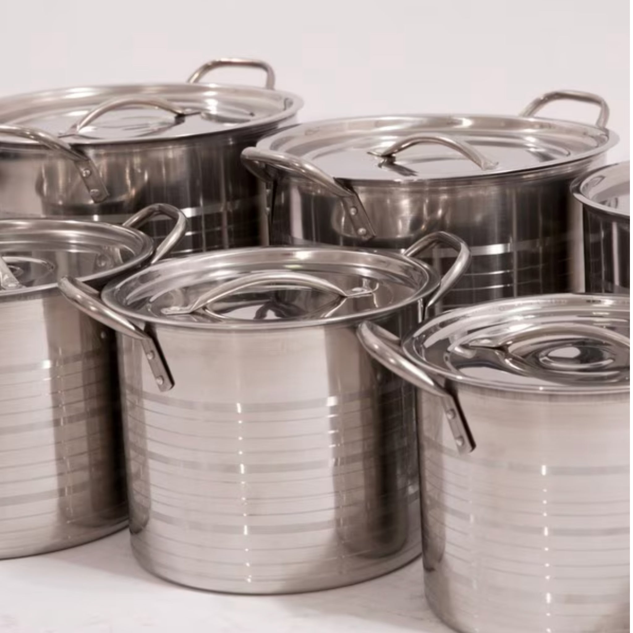 Set 8 Oale Inox cu 8 capace Inox,Triberg, GD8, Argintiu