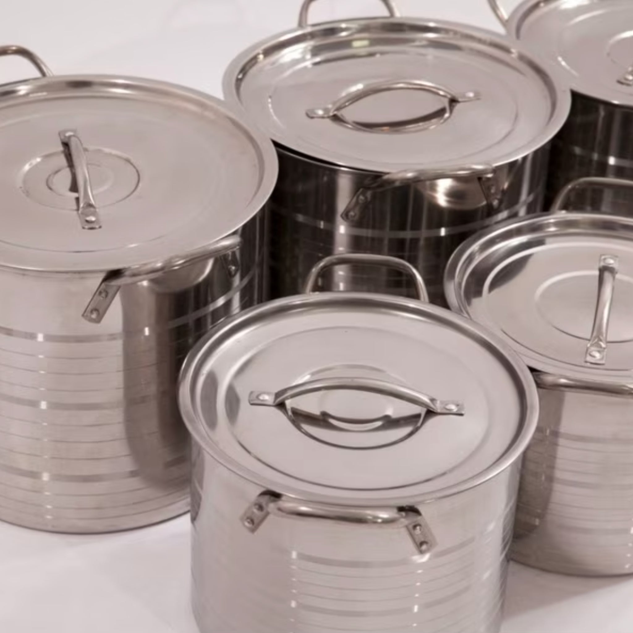 Set 8 Oale Inox cu 8 capace Inox,Triberg, GD8, Argintiu